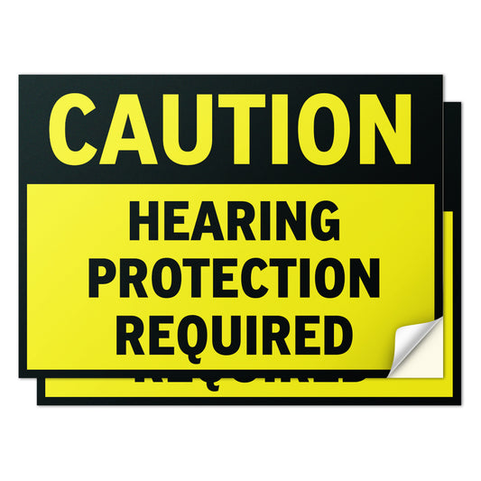 14 x 10in Caution Sign: Hearing Protection Required Decal
