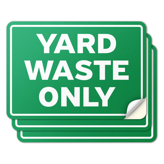 10 x 7in Bin Label: Yard Waste Only Compost Vinyl Sticker