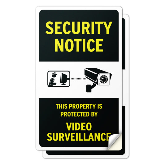 6 x 10in Security Notice Sign: Video Surveillance Sticker