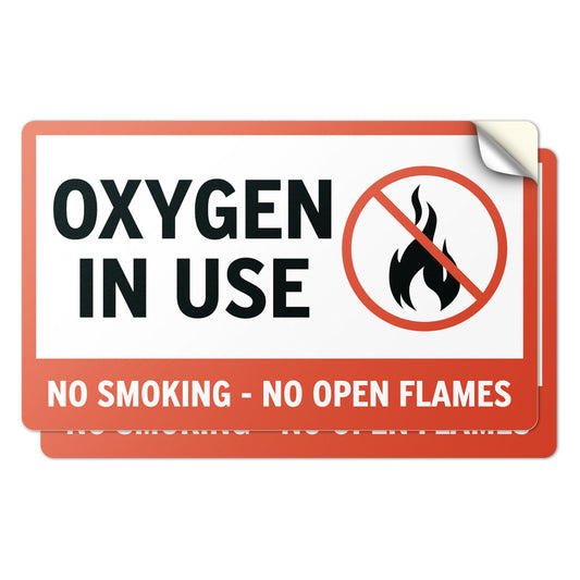 6 x 4in Oxygen In Use Safety Sticker No Smoking Decal
