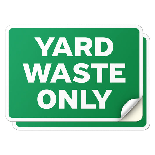 10 x 7in Bin Label: Yard Waste Only Compost Sticker