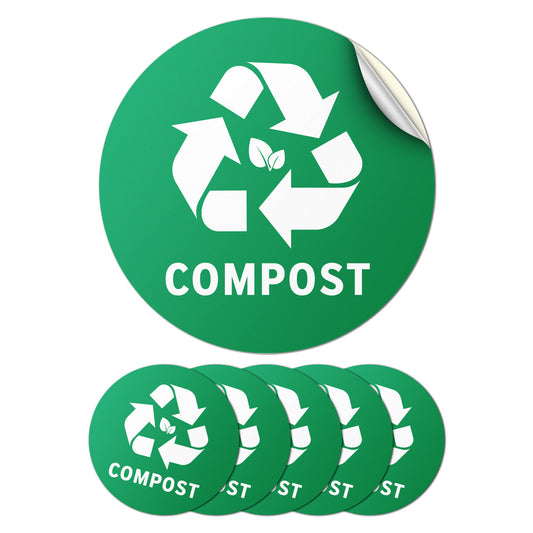 5 inch Sorting Label: Compost Logo Green Sticker
