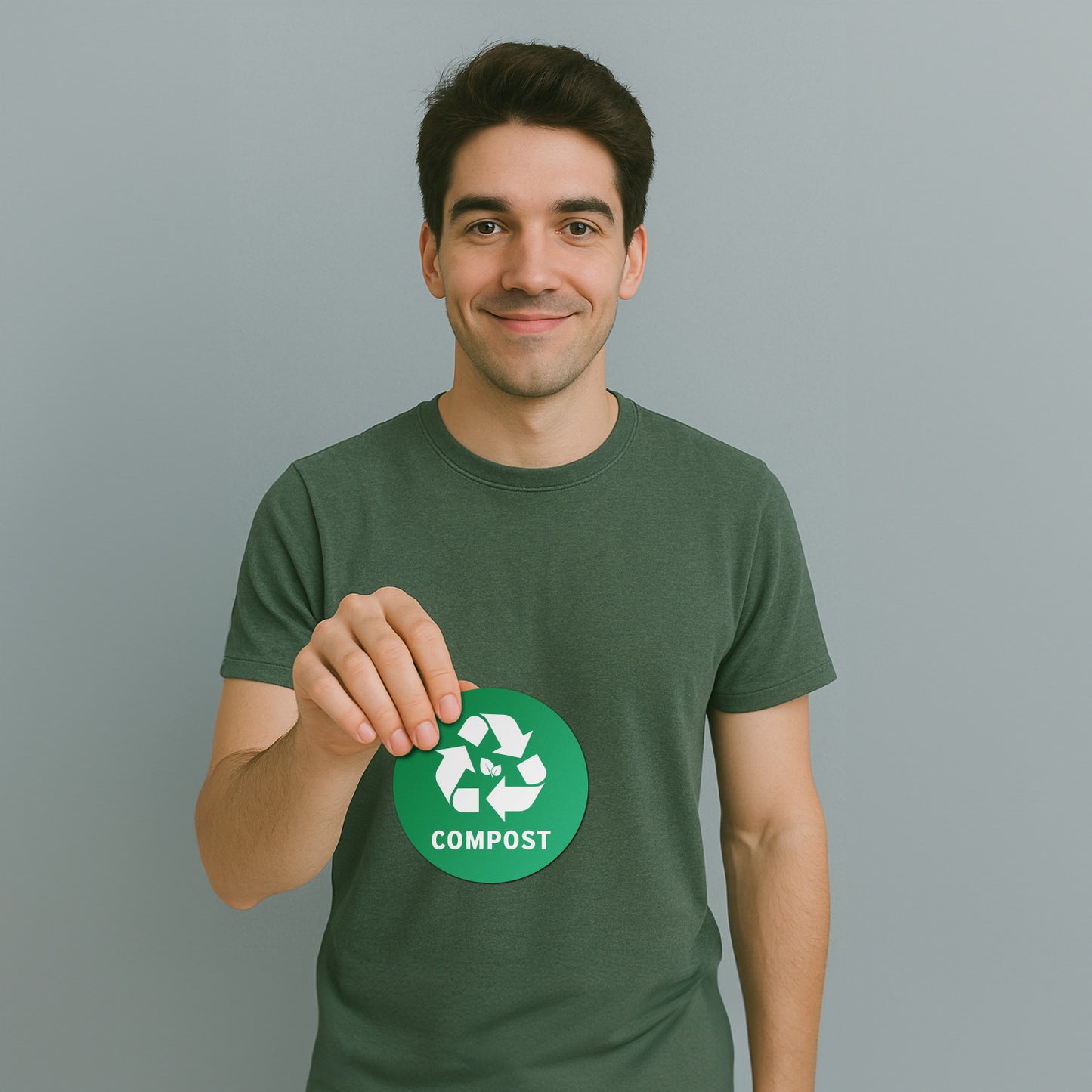 5 inch Sorting Label: Compost Logo Green Sticker