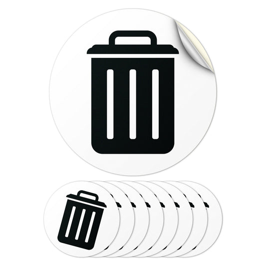 5 inch Bin Label: Trash Vinyl Sticker (White Decal)