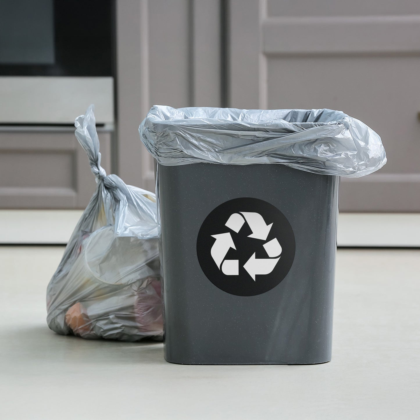 5 inch Bin Label: Trash Recycle Compost Assorted Sticker