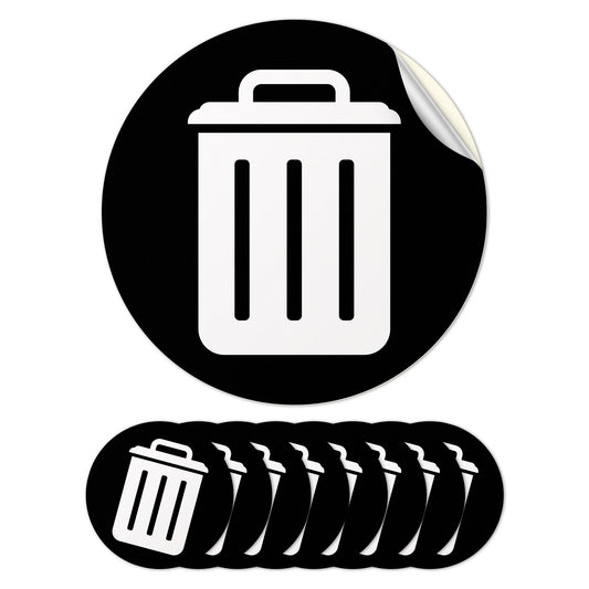 5 inch Bin Label: Trash Universal Symbol Sticker
