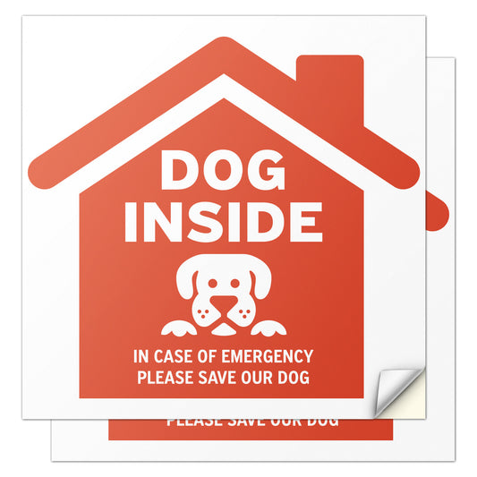 5 x 5in Emergency Sticker: Dog Inside Pet Rescue Vinyl Decal