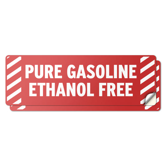 6 x 2in Fuel ID Decal: Pure Gasoline Ethanol Free Sticker