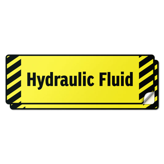 6 x 2in Equipment ID Decal: Hydraulic Fluid Vinyl Sticker