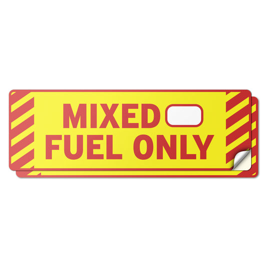 6 x 2in Fuel ID Decal: Mixed Fuel Only Sticker Weatherproof