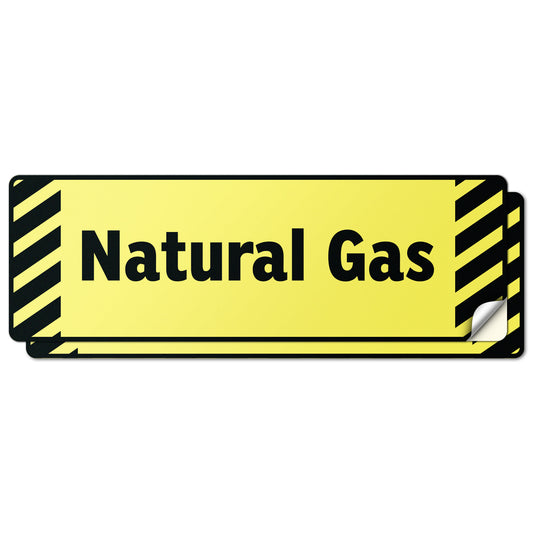 6 x 2in Fuel ID Decal: Natural Gas Weatherproof Sticker