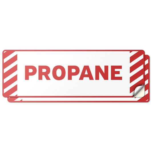 6 x 2in Fuel ID Decal: Propane Red Vinyl Sticker