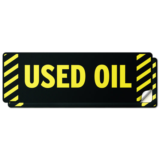 6 x 2in Used Oil Decal: Weatherproof Fuel & Equipment Label