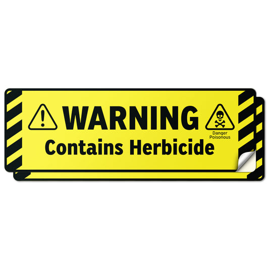 6 x 2in Warning Sticker: Contains Herbicide Safety Label