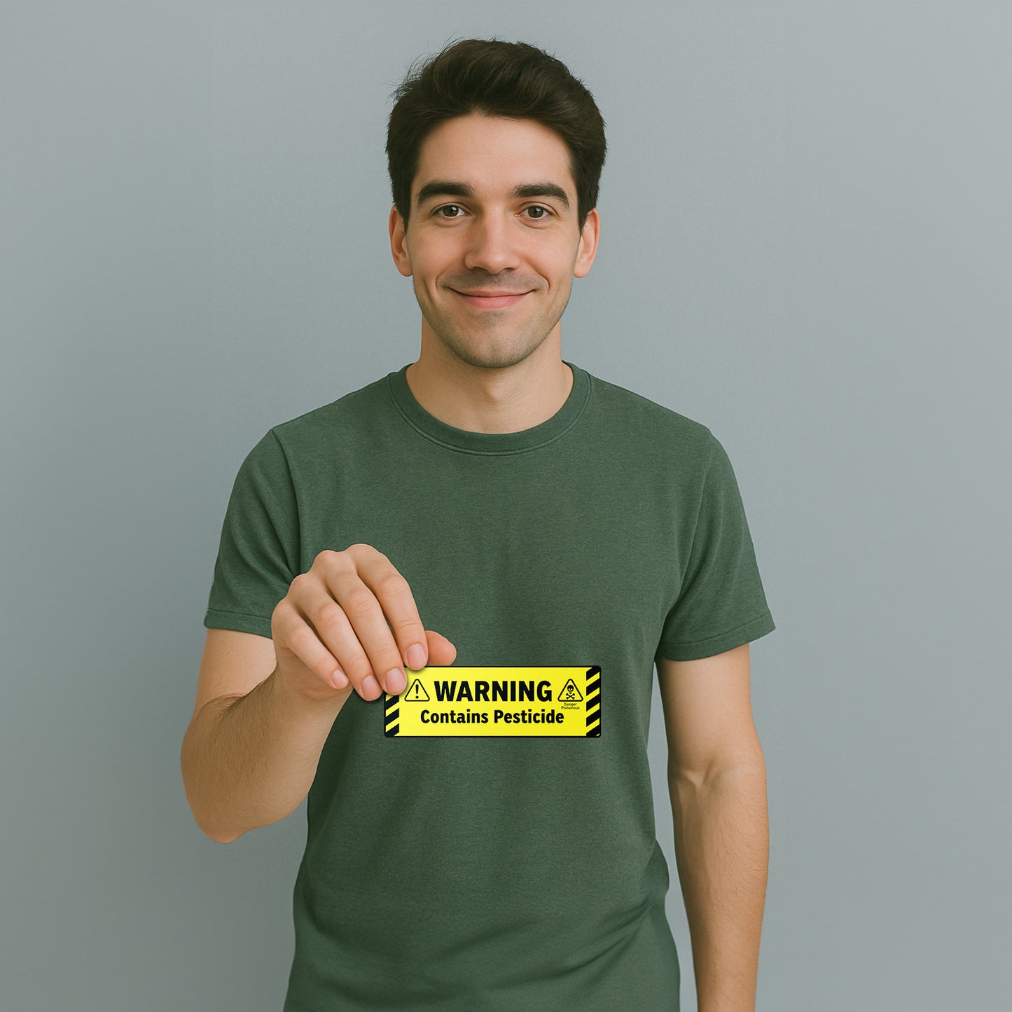 6 x 2in Warning Sticker: Contains Pesticide Safety Label