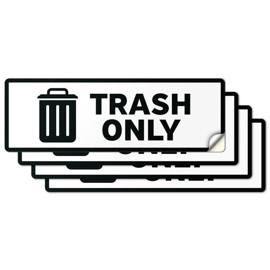 6 x 2in Waste Bin Label: Trash Only Sticker