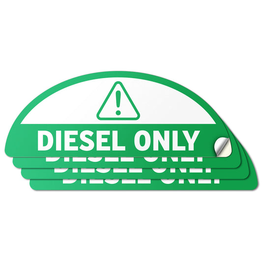 2.17 x 0.82in Fuel Cap Sticker: Diesel Only Decal (Green)
