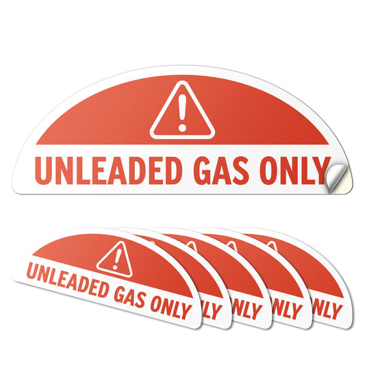 2.17 x 0.82in Fuel Cap Sticker: Unleaded Gas Only Decal