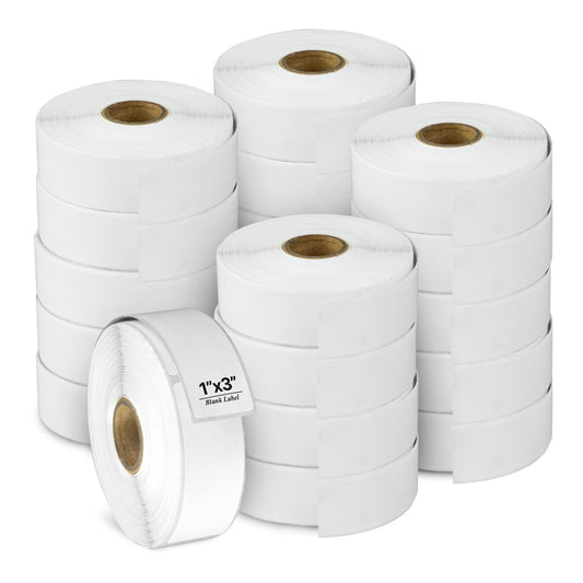 1 x 3in Blank Label: Direct Thermal Permanent Adhesive (1 inch Core)
