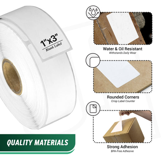 1 x 3in Direct Thermal Labels: Zebra Printer Compatible (10400 Total)