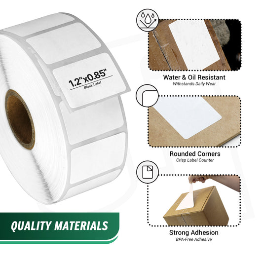 1.25 x 0.85in Direct Thermal Labels: Zebra Printer Compatible (30000 Total)