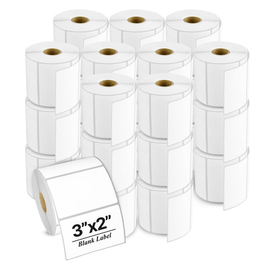 3 x 2in Blank Label: Direct Thermal Permanent Adhesive (1 inch Core)