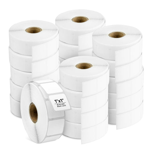 1 x 1in Blank Label: Direct Thermal Removable Adhesive (1 inch Core)