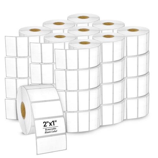 2 x 1in Blank Label: Direct Thermal Permanent Adhesive (1 inch Core)