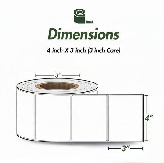 4 x 3in Blank Label: Direct Thermal (3 inch Core)