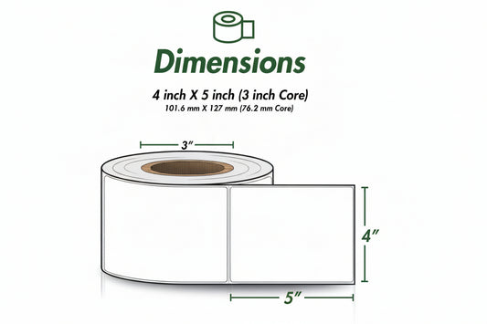 4 x 5in Blank Label: Direct Thermal (3 inch Core)