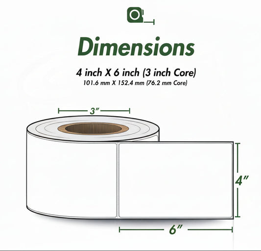 4 x 6in Blank Label: Direct Thermal (3 inch Core)