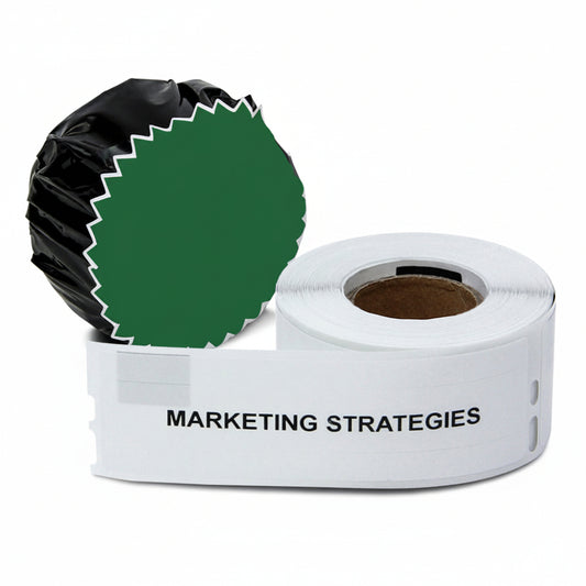 0.56 x 3.44in 1-Up File Folder Labels: Dymo Compatible 30327 Bright White