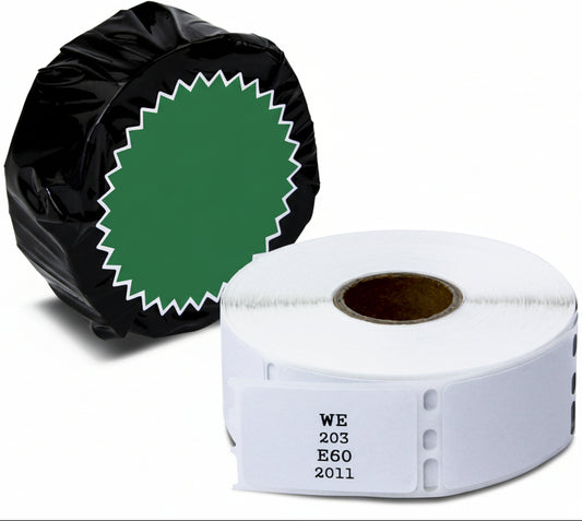 1 x 1.5in Book Spine Labels: Dymo Compatible 30347 Bright White