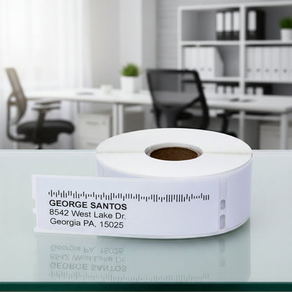 1.13 x 3.5in Removable Address Labels: Dymo Compatible 30252R Bright White