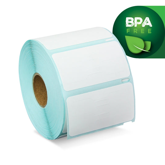 0.44 x 2.13in Jewelry Labels: Dymo Compatible 30299 Barbell Thermal Film Bright White