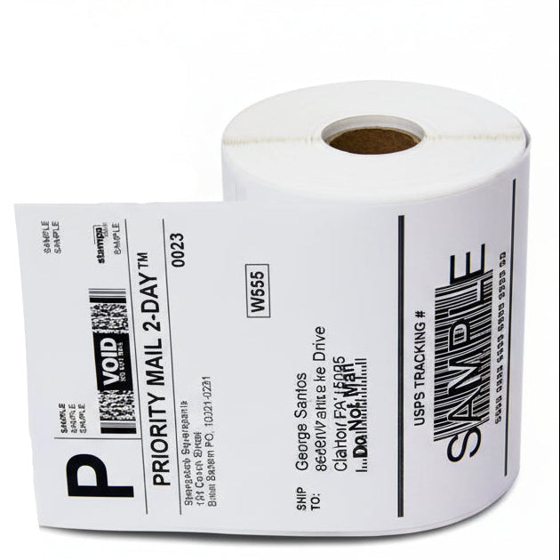 4 x 6in Removable 4XL Shipping Labels: Dymo Compatible 1744907R Bright White