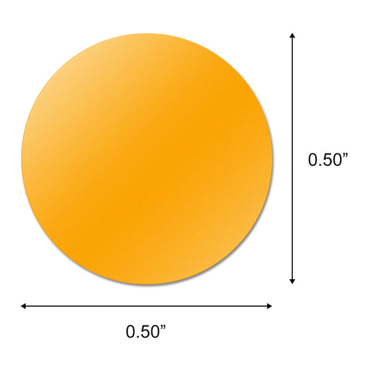 0.5 inch Round Stickers: Color Coded Fluorescent Orange Dot Label