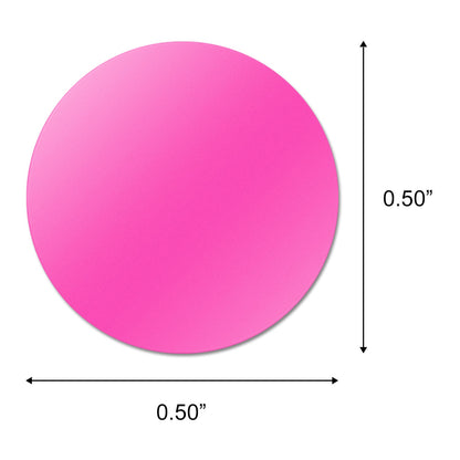 0.5 inch Round Stickers: Color Coded Fluorescent Pink Dot Label