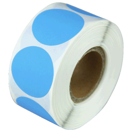0.5 inch Round Stickers: Color Coded Light Blue Dot Label