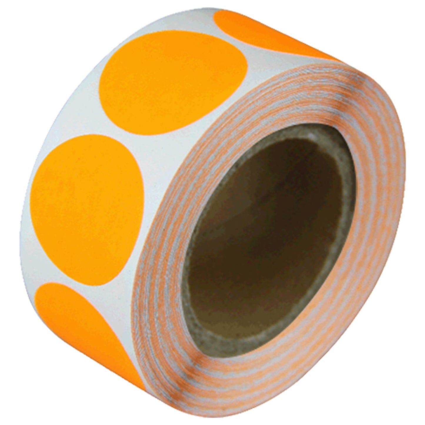 0.75 inch Round Stickers: Color Coded Fluorescent Orange Dot Label