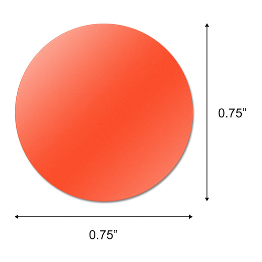 0.75 inch Round Stickers: Color Coded Fluorescent Red Dot Label