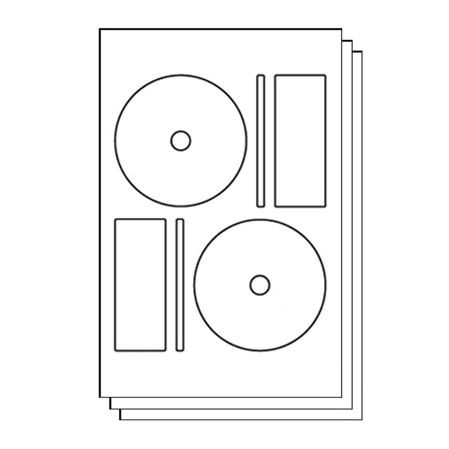4.64 inch Full Face CD and DVD Labels: Memorex Compatible, White Matte