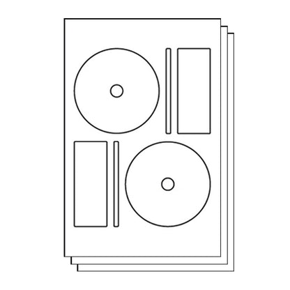 4.64 inch Full Face CD and DVD Labels: Memorex Compatible, White Matte