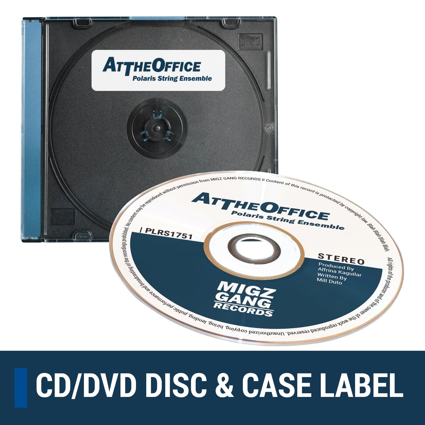 4.64 inch Full Face CD and DVD Labels: Memorex Compatible, White Matte