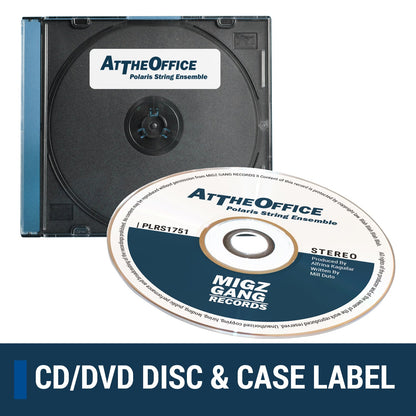 4.64 inch Full Face CD and DVD Labels: Memorex Compatible, White Matte
