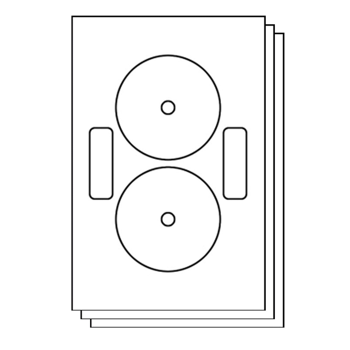 4.59in Full Face CD and DVD Labels: Neato CLP-192237 Compatible, White Matte