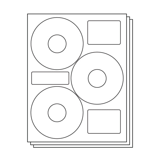 4.59 inch CD and DVD Labels: Neato CLP-192301 Compatible, White Matte