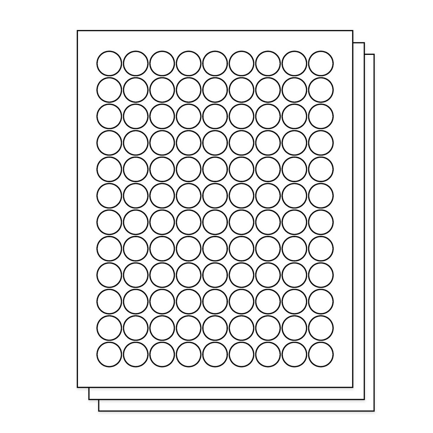 0.75 inch Circle Labels: 108UP Blank, White Matte (108 per Sheet)