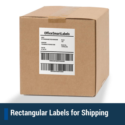 8.5 x 11 inch Rectangle Labels: 1UP Blank, White Matte (1 per Sheet)