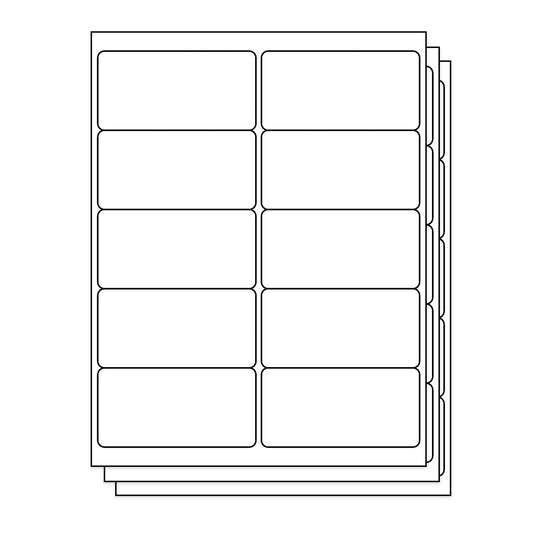 4 x 2 inch Rectangle Labels: 10UP Blank, White Matte (10 per Sheet)